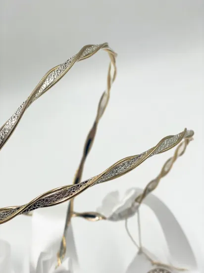 στέφανα γάμου επάργυρα χρυσό με ασημί Τρίκαλα