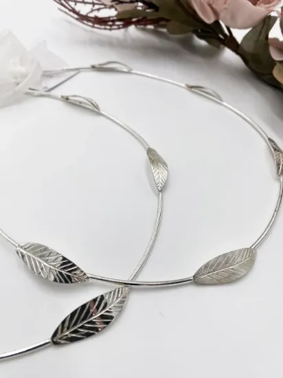 Picture of Στέφανα ασημένια Σ925 με φύλλα ελιάς κωδ. DD2040