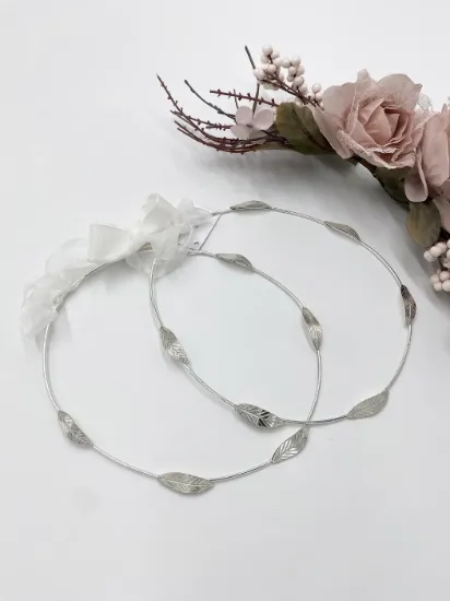 Picture of Στέφανα ασημένια Σ925 με φύλλα ελιάς κωδ. DD2040