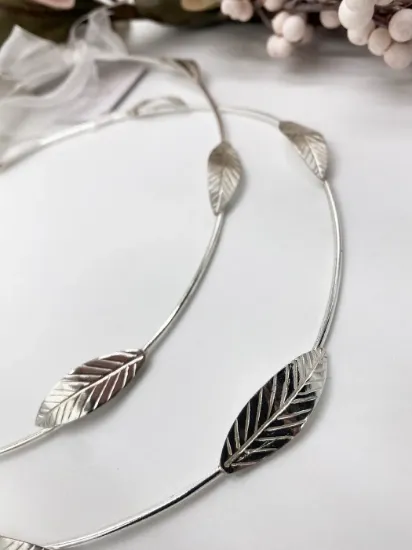 Picture of Στέφανα ασημένια Σ925 με φύλλα ελιάς κωδ. DD2040