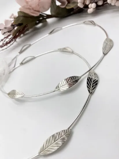 Picture of Στέφανα ασημένια Σ925 με φύλλα ελιάς κωδ. DD2040