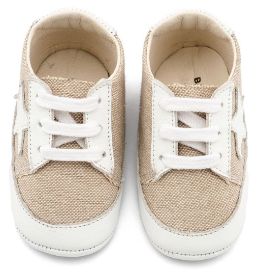 Εικόνα της Υφασμάτινο Δετό Sneaker  MI1135 Μπεζ Λευκό