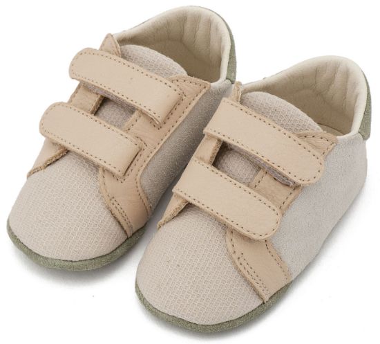 Εικόνα της Δερμάτινο Σνικερ με Χρατς MI1138 Λευκό Μπεζ