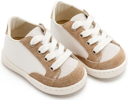 Εικόνα της Δερμάτινο Δετό Sneakers PRΙ2120 Λευκό Μπεζ