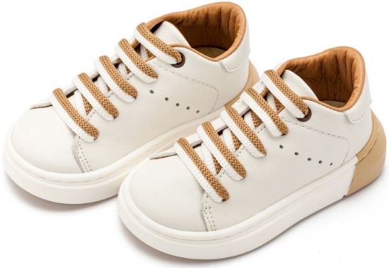 Εικόνα της Δετό Sneaker με Δίχρωμο Κορδόνι EXC5294 Λευκό Μπεζ 