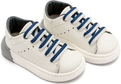 Εικόνα της Δετό Sneaker με Δίχρωμο Κορδόνι EXC5294 Λευκό Μπλε 