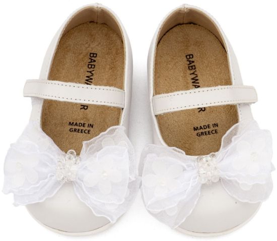 Εικόνα της Γοβάκι Μονή Μπαρέτα Φιογκάκι Οργάντζας PRI2659 Λευκό