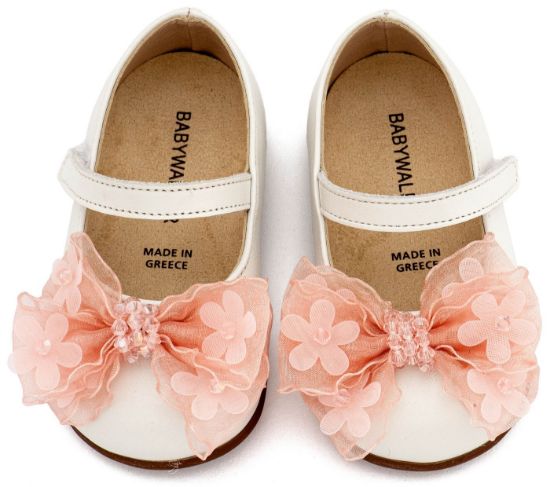 Εικόνα της Γοβάκι Μονή Μπαρέτα Φιογκάκι Οργάντζας PRI2659 Εκρού Ροζ