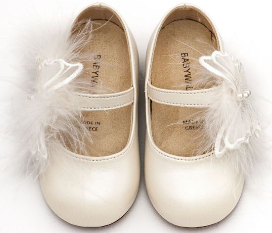 Εικόνα της Γοβάκι Μονή Μπαρέτα Διακοσμημένη με Χειροποίητο Διακοσμητικό BS3598 Εκρού