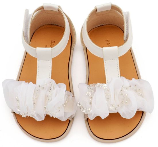 Εικόνα της Πέδιλο με Διακοσμητικό Οργάντζας BS3601 Λευκό