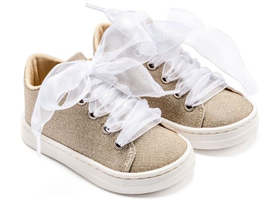 Εικόνα της Sneaker απο Ύφασμα και Δέσιμο Κορδέλα BW4864 Πλατίνα