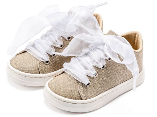 Εικόνα της Sneaker απο Ύφασμα και Δέσιμο Κορδέλα BW4864 Πλατίνα