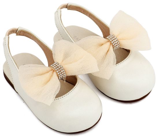 Εικόνα της Γαλλικό Σαμπό με Φιόγκο Οργάντζας και Στρας BW4883 Εκρού