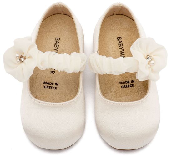 Εικόνα της Γοβάκι Μονή Μπαρέτα με Υφασμέτινο Διακοσμητικό BW4888 Εκρού