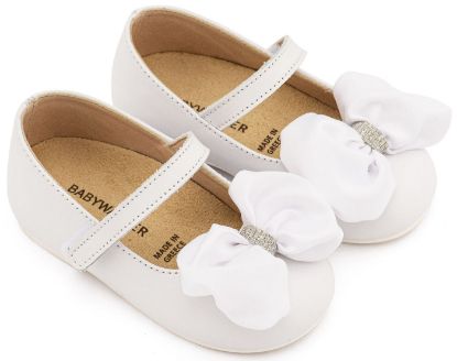 Εικόνα της Γοβάκι Μονή Μπαρέτα με Σατέν Φιόγκο  BW4893 Λευκό