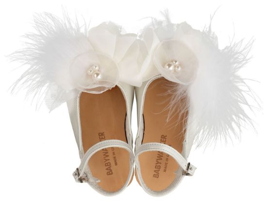 Εικόνα της Δερμάτινο Σαμπό με Χειροποίητο Λουλούδι EXC5772 Εκρού