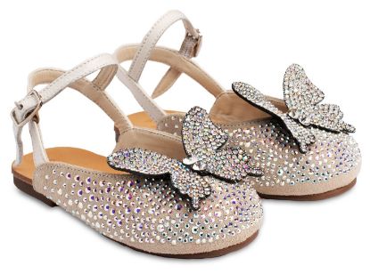 Εικόνα της Σαμπό Διακοσμημένο Ολόγυρα με Στρας και Πεταλούδα EXC5857 Εκρού