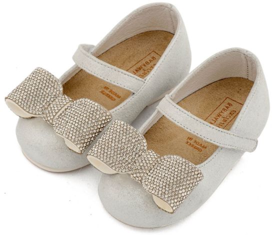 Εικόνα της Γοβάκι Μονή Μπαρέτα Διακοσμημένο με Στρασένιο Φιόγκο EXC5883 Λευκό Πάγου