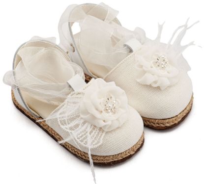 Εικόνα της Εσπαντρίγια με Χειροποίητο Διακοσμητικό με Πούπουλα EXC5905 Λευκό