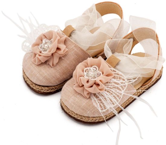 Εικόνα της Εσπαντρίγια με Χειροποίητο Διακοσμητικό με Πούπουλα EXC5905 Εκρού Νουντ