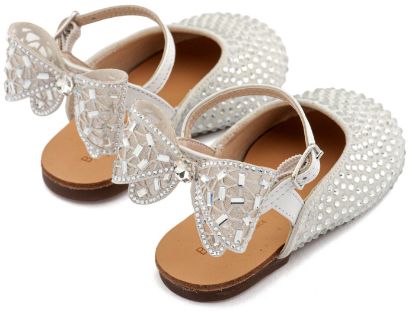 Εικόνα της Σαμπό Διακοσμημένο Ολόγυρα με Στρας και Φιόγκο απο Στρας στη Φτέρνα LU6132 Λευκό