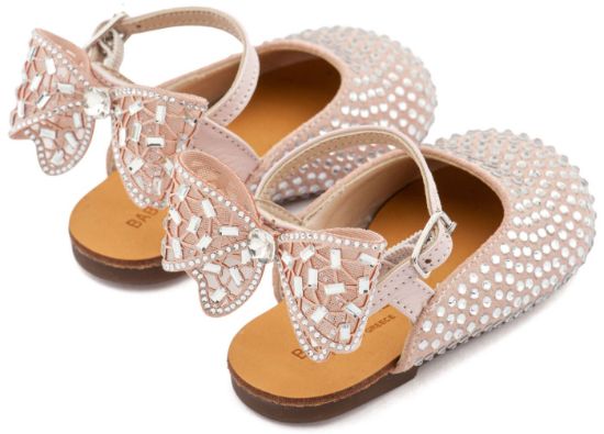 Εικόνα της Σαμπό Διακοσμημένο Ολόγυρα με Στρας και Φιόγκο απο Στρας στη Φτέρνα LU6132 Ροζ Αντικέ