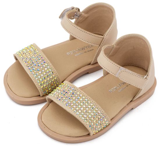 Εικόνα της Πέδιλο Διακοσμημένο με Στρας  LU6133 Μπεζ