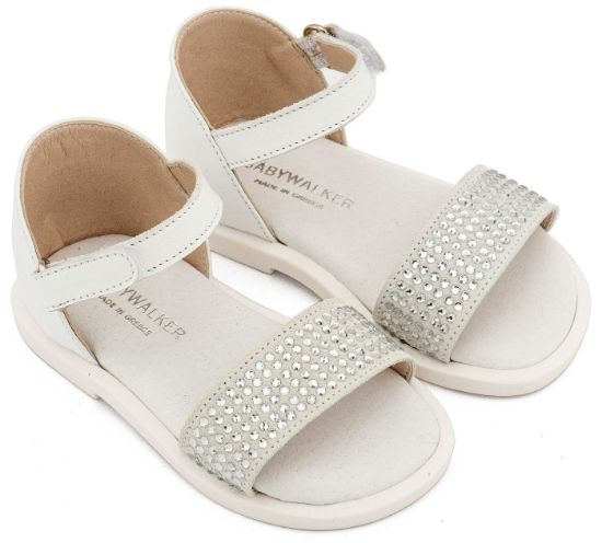 Εικόνα της Πέδιλο Διακοσμημένο με Στρας  LU6133 Λευκό