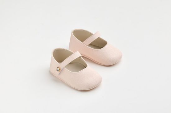 Εικόνα της K605B - Μπαλαρίνα αγκαλιάς σε σομον γκλιτερ με διακοσμητικό στρας στην μπαρέτα