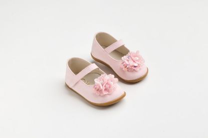 Εικόνα της K635P - Μπαλαρίνα για τα πρώτα βήματα σε ροζ συνθετικό καστόρ διακοσμημένο με κρύσταλλα και παγιέτες