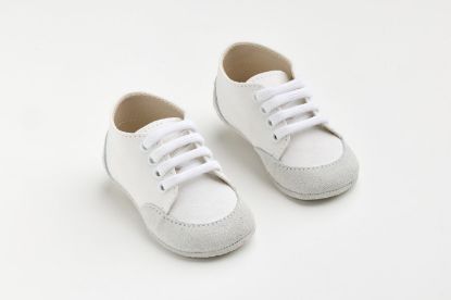 Εικόνα της A604A - παπουτσάκι αγκαλιάς σε λευκό καστόρ δέρμα και λευκό συνθετικό καστόρ