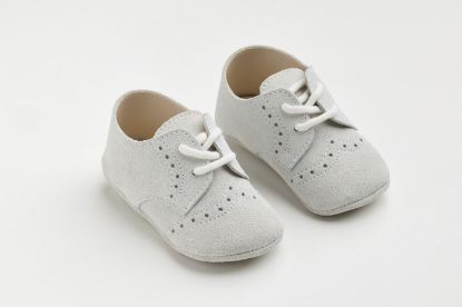 Εικόνα της EV205A - παπουτσάκι αγκαλιάς σε λευκό καστόρ δέρμα