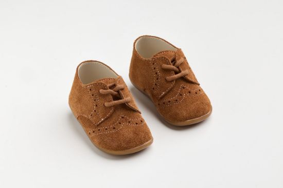 Εικόνα της A612T - παπουτσάκι πρώτα βήματα σε ταμπά καστόρ δέρμα