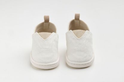 Εικόνα της FS60A - παπουτσάκι - εσπαντρίγια σε λευκό καμβά, καστόρ δέρμα και λάστιχο