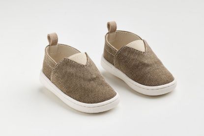 Εικόνα της FS60K - παπουτσάκι - εσπαντρίγια σε καφέ-πούρο καμβά, καστόρ δέρμα και λάστιχο