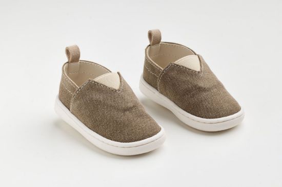 Εικόνα της FS60K - παπουτσάκι - εσπαντρίγια σε καφέ-πούρο καμβά, καστόρ δέρμα και λάστιχο