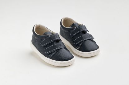 Εικόνα της FS62M - παπουτσάκι σε μπλε δέρμα κλείσιμο με Velcro