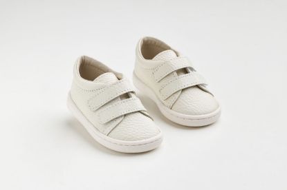 Εικόνα της FS62E - παπουτσάκι σε εκρού δέρμα κλείσιμο με Velcro