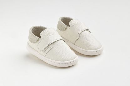 Εικόνα της FS64E - παπουτσάκι σε εκρού δέρμα, κλείσιμο με Velcro