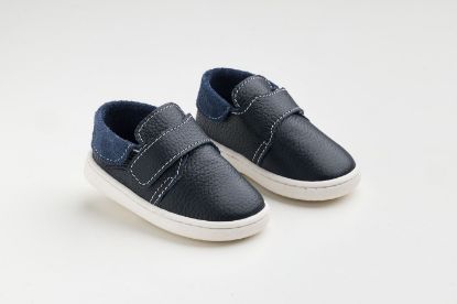 Εικόνα της FS64M - παπουτσάκι σε μπλε δέρμα, κλείσιμο με Velcro