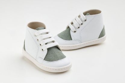 Εικόνα της FS66B - μποτάκι σε λευκό δέρμα και μέντα καστόρ δέρμα