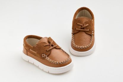 Εικόνα της A625T - παπουτσάκι boat περπατήματος σε ταμπά δέρμα και ταμπά καστόρ δέρμα