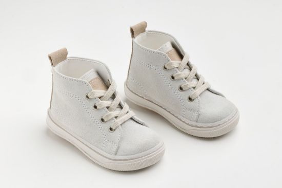 Εικόνα της A632A - μποτάκι περπατήματος σε λευκό και μπεζ καστόρ δέρμα