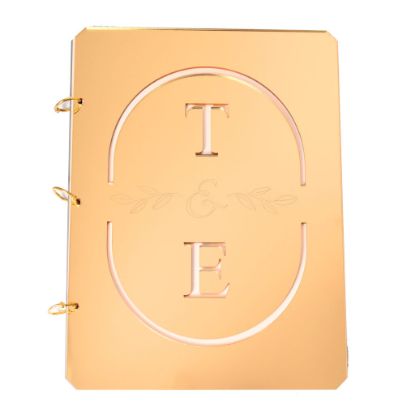 βιβλίο ευχών γάμου από χρυσό plexiglass καθρέπτη