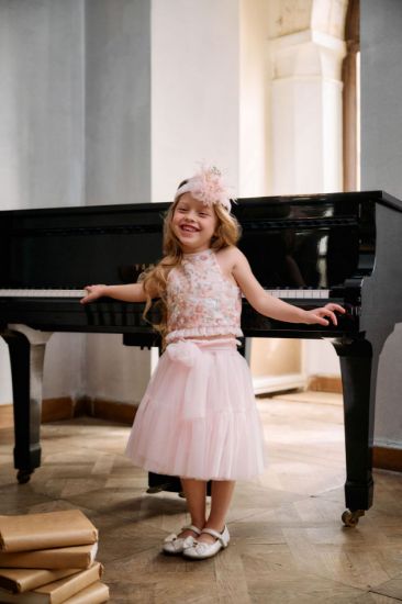 κομψό βαπτιστικό σύνολο σε ροζ απόχρωση