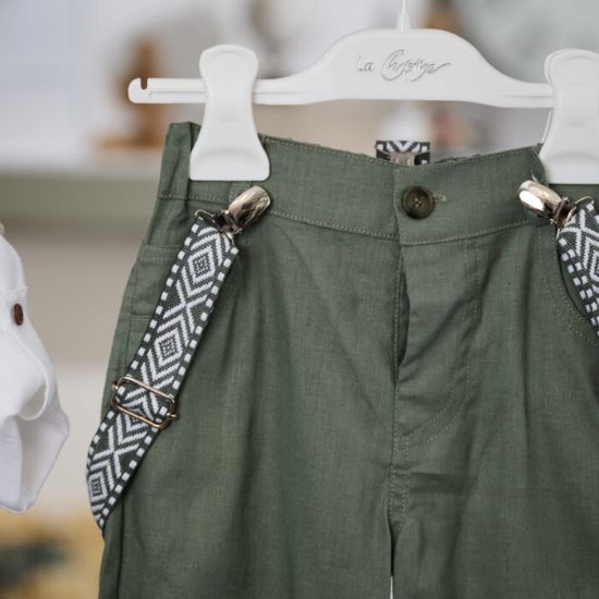 βαπτιστικό σετ για αγόρι χακί μπεζ