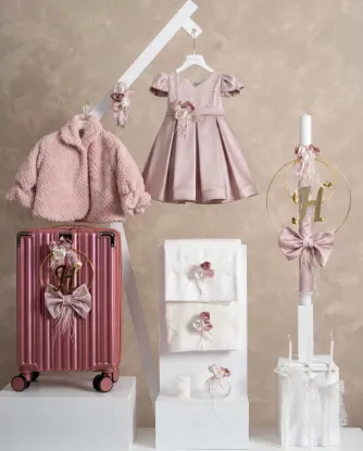 Εικόνα της Πακέτο βάπτισης για κορίτσι Piccolino PKT-CARLA-PINK-FURPINK-VALITSA