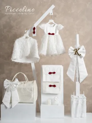 Εικόνα της Πακέτο βάπτισης για κορίτσι Piccolino PKT-LUCIA-IVORY-RED-K26-TSANTA